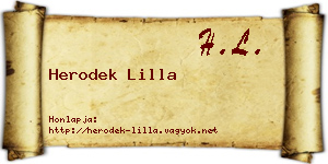 Herodek Lilla névjegykártya